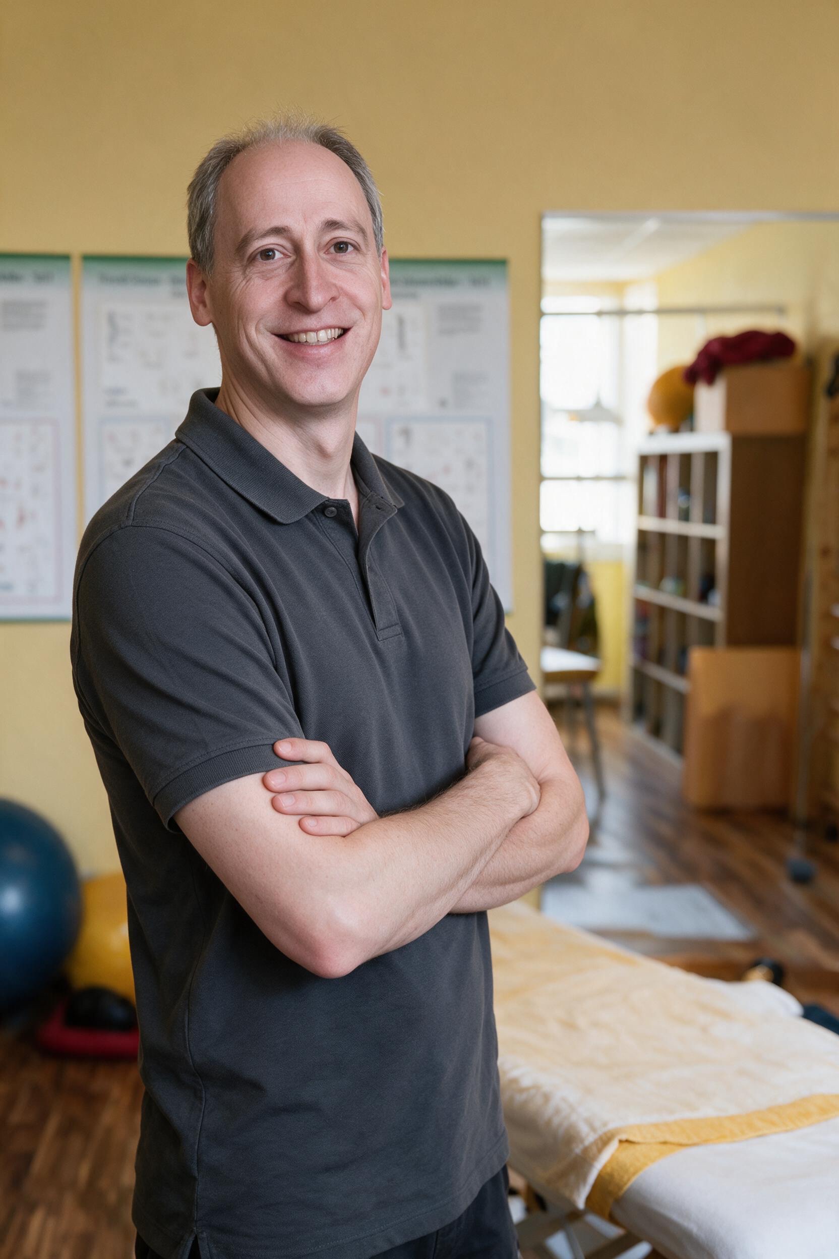 Daniel Weinand in seiner Physiotherapiepraxis in Hermeskeil